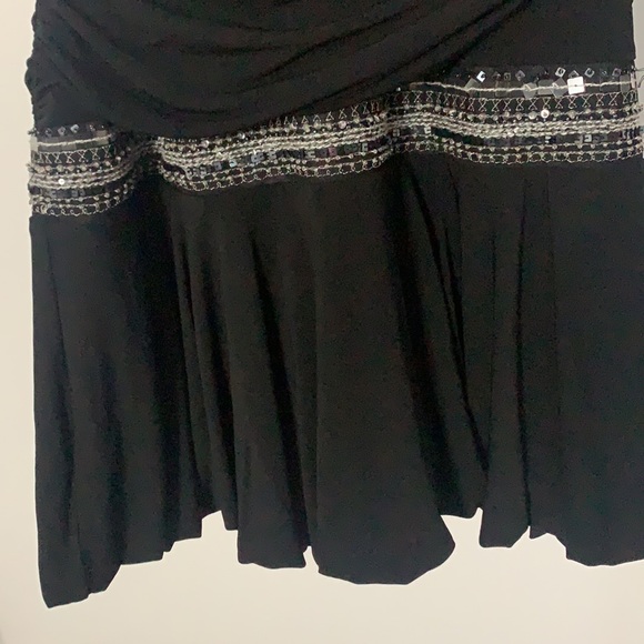 Black Sequin Ruched Dress Low-back - Picture 5 of 6